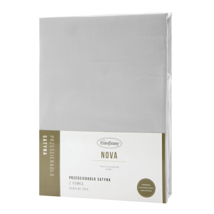Prestieradlo 180x200 / 30 cm z bavlneného saténu - sivá